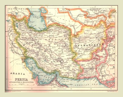 波斯地图，1902年。 作者 不明