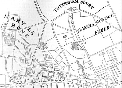 拉思伯恩坊及其附近地区地图，伦敦威斯敏斯特，1746年，1878年 作者 不明