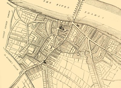 Southwark地图，1720，c1878。 作者 不明