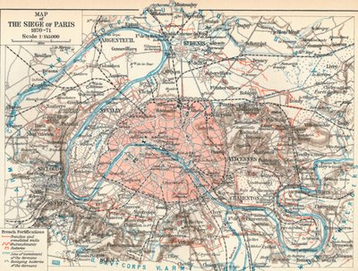 巴黎大包围地图，1870-71，1907年 作者 不明