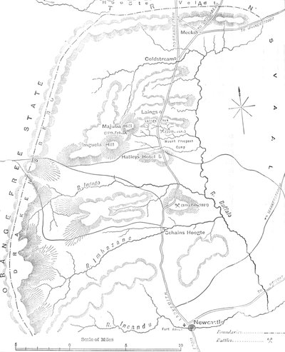 纽卡斯尔和德兰士瓦之间的国家地图，c1880 作者 不明