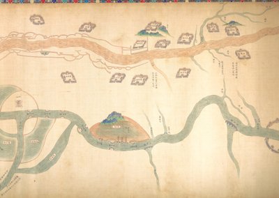 18世纪末或19世纪初从北京到长江的大运河地图。 作者 不明
