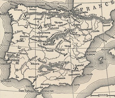 西班牙战役地图，c1807-1814，1896年 作者 不明