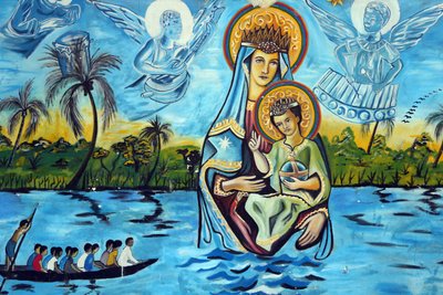 Marian sanctuary our Lady of the lake Togo. Our Lady of the lake Togo. Wall painting. Togo 作者 不明