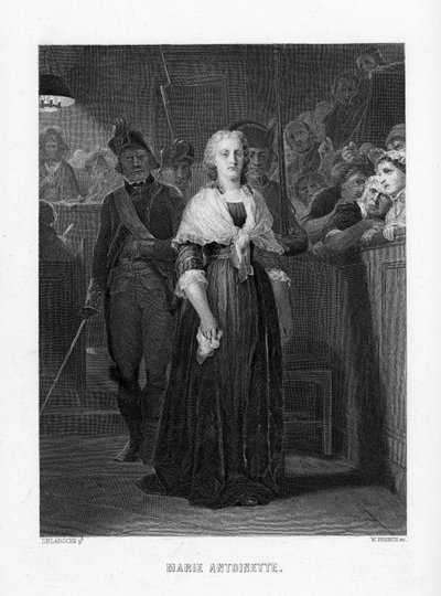 玛丽·安托瓦内特（Marie Antoinette）宣判后离开公约，1882年 作者 不明