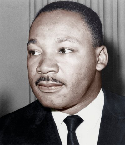 马丁·路德·金·金恩（Martin Luther King Jnr），美国黑人民权运动人士，c1968年 作者 不明