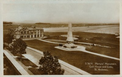烈士纪念碑，高尔夫球场和林克斯区，圣安德鲁斯，摄于1900年。 作者 不明