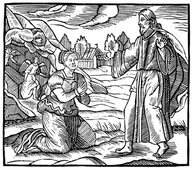 抹大拉的马利亚（Mary Magdalene）看到复活的耶稣基督的幻影，大约摄于1500年 作者 不明