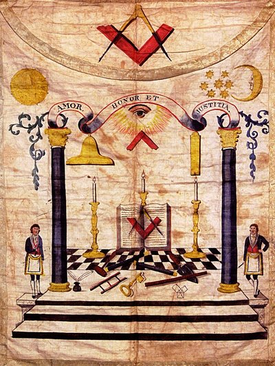大师梅森围裙，十八世纪 作者 不明
