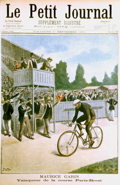 莫里斯·加林（Maurice Garin）赢得1901年的巴黎布列斯特自行车赛 作者 不明