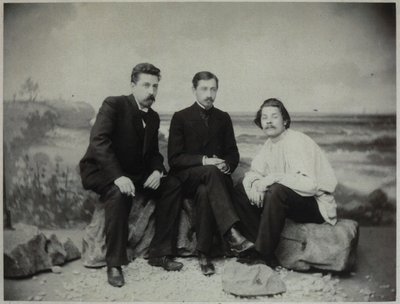 马克西姆·高尔基（Maxim Gorky），伊万·布宁（Ivan Bunin）和尼古拉·特列肖夫（Nikolai Teleshov），1900年 作者 不明