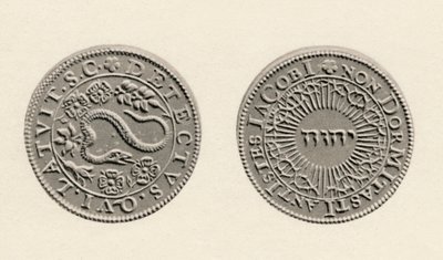 纪念火药发现的纪念章，1605年，1904年 作者 不明