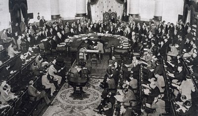 1929年6月10日在西班牙马德里的参议院宫举行的SDN或国际联盟的会议 作者 不明