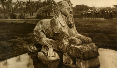 孟菲斯-雪花石膏狮身人面像，c1918-c1939。 作者 不明