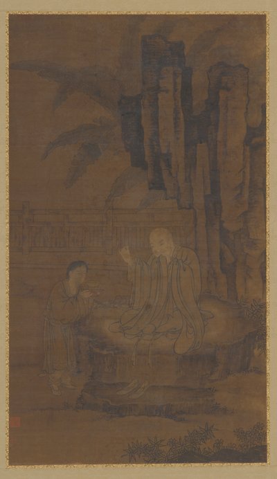清晨阳光下的补衣，明代，15-16世纪。 作者 不明