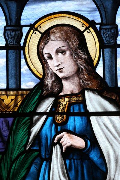Mezilles church. Stained glass window. Sainte Eliane. France 作者 不明