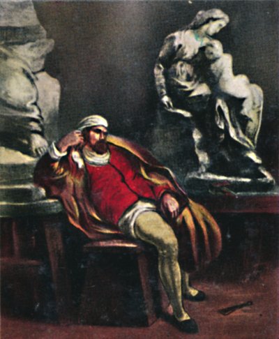 米开朗基罗1475-1564。 -德拉克劳瓦（Delacroix）的绘画，1934年。 作者 不明