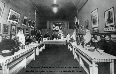 第一次世界大战，巴黎Gare St Lazare军事食堂，1914-1918年 作者 不明