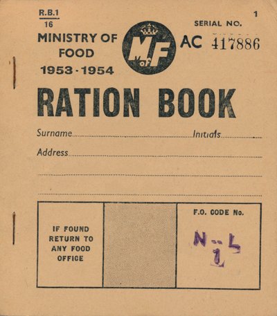 1953-1954年，食品部粮食定量书 作者 不明