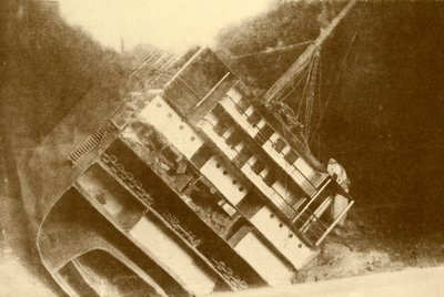 模特儿展示了劳伦特人最初放置的位置，表面以下120英尺，c1930。 作者 不明