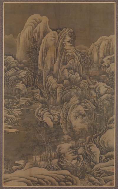 大雪中的峨眉山，17世纪。 作者 不明