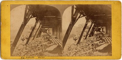 Municipality of Paris (1871): view of the quays of the Villette. Anonymous photography. Print on cardboard. Dim. 17x6 cm 作者 不明