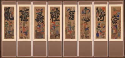 Munja-Chaekgeori屏幕Character-Books屏幕，1800年代后期。 作者 不明