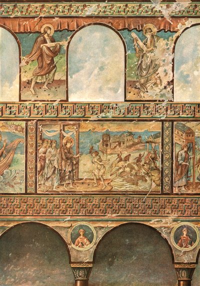 1928年，德国赖舍瑙奥伯泽尔圣乔治教堂的壁画。 作者 不明