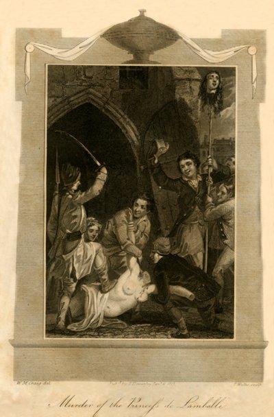 1792年，1816年，谋杀德兰巴勒公主。 作者 不明