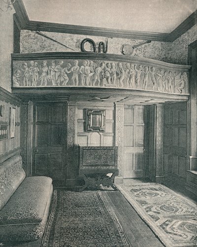 带有雕塑的音乐画廊，c1893。 作者 不明