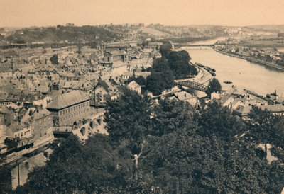 那慕尔。城市景观和Sambre和Meuse交汇处，c1900 作者 不明