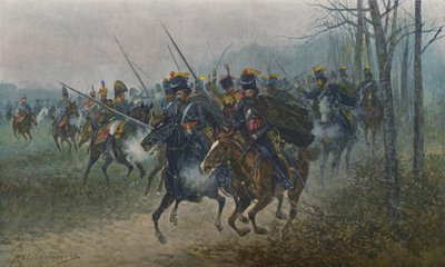 拿破仑和他的工作人员对哥萨克人感到惊讶，1812年，1896年。 作者 不明