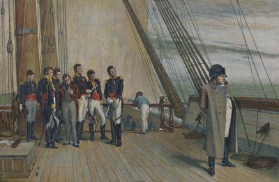 1815年7月，1896年，拿破仑登上HMS Bellerophon号。 作者 不明