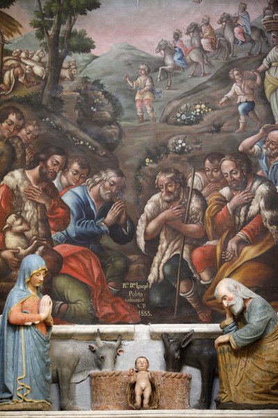 Nativity scene in Basilica di San Martino, Martina Franca, Apulia, Martina Franca, Italie 作者 不明
