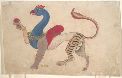 Navagunjara，克里希纳的一种普遍形式，约1835年。 作者 不明