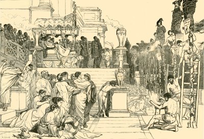 Neros Torches-1890年在罗马焚烧基督徒。 作者 不明