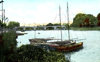 New Lock and Bridge，里士满，伦敦，二十世纪 作者 不明