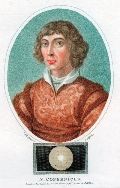 尼古拉斯·哥白尼（Nicolas Copernicus），波兰天文学家，1802年 作者 不明