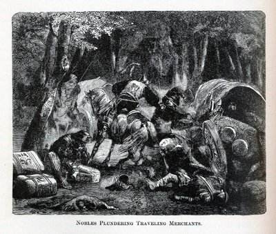 贵族掠夺旅行商人，1882年 作者 不明