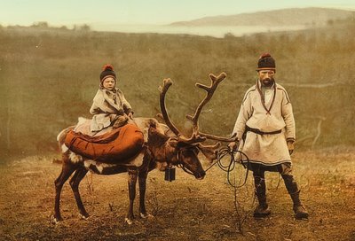 挪威。用驯鹿破布（种子）。 1900年左右。摄影：Photoglob -苏黎世 作者 不明