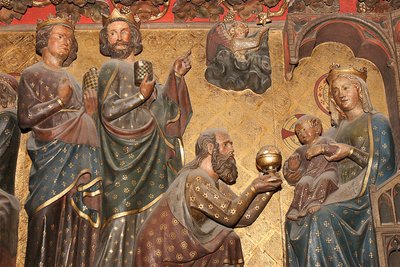 Notre Dame de Paris cathedral sculpture : Epiphany, Paris, France 作者 不明