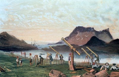 观测日全食，1851年至1857年 作者 不明