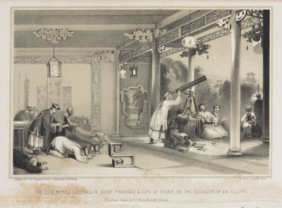 在中国观察日食，c 1836 作者 不明
