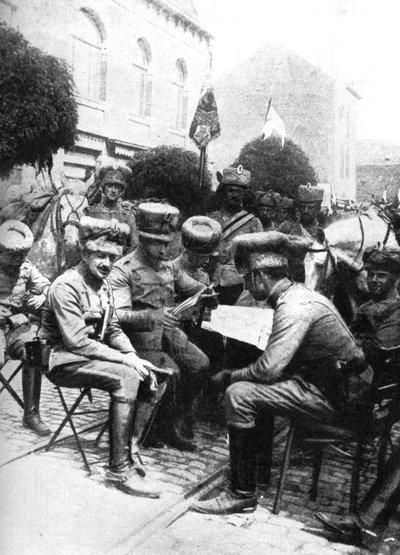 第一次世界大战，布鲁塞尔轻骑兵团（Chaussee de Louvain）军官，第一次世界大战，1914年 作者 不明