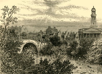 1847年，摄政公园，湖上的旧桥，c1876。 作者 不明
