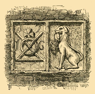 狗和鸭子的旧标志。，c1878。 作者 不明