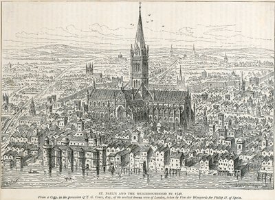 旧圣保罗大教堂，伦敦市，1540年 c1883-c1885 作者 不明
