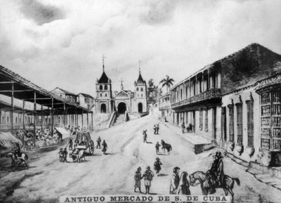 古巴圣地亚哥的旧市场，十九世纪，1920年代 作者 不明