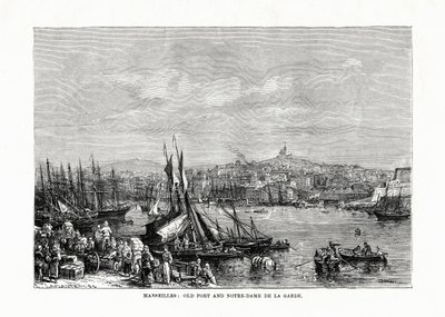 旧港口和巴黎圣母院，法国马赛，1879年 作者 不明
