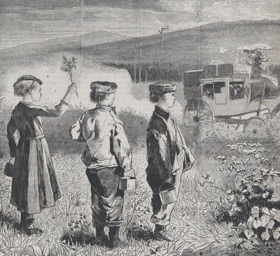 在前往乔治湖的路上，《阿普尔顿日记》第一卷，1869年7月24日。 作者 不明